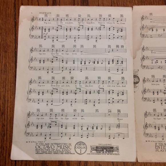 Tip Toe Through The Tulips With Me Vintage Sheet Music - Picture 5 of 7